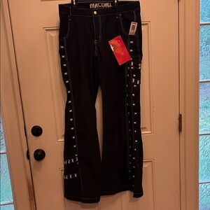 Vintage w/tags MACGIRL Y2K wide leg pants SZ-13